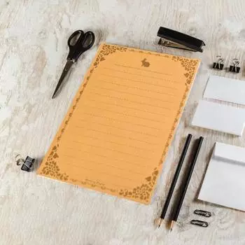 100 шт./пакет, практичная бумага для письма из крафт-бумаги, легко складная офисная бумага для письма в стиле ретро с кроликом 100pcs белый