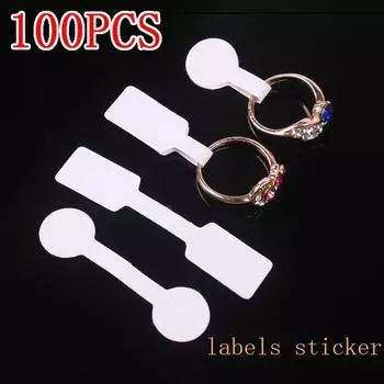 100 шт./пакет, пустые ценники, ожерелье, кольца, ювелирные этикетки, бумажные наклейки round