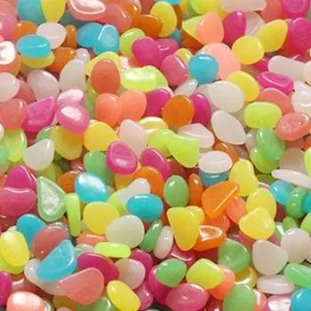 100 шт./пакет смешанные цвета наружные светящиеся камни светятся в темноте садовая галька A3