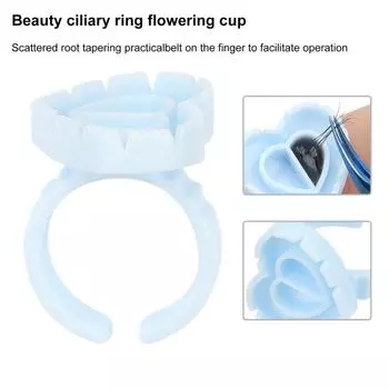 100 шт./пакет, стаканчики для клея, хорошая гибкость, многофункциональные, мини, тонкая работа, изоляция ресниц, цветочные стаканчики, инструмент для макияжа синий