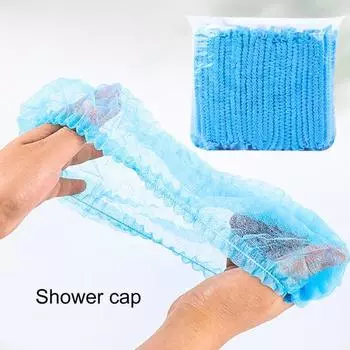 100 шт./пакет, стерильные шапки, эластичные, противоскользящие, одноразовые, растягивающиеся, пылезащитные, одноразовые, из нетканого материала, сетка для волос, шапки, аксессуары для красоты белый
