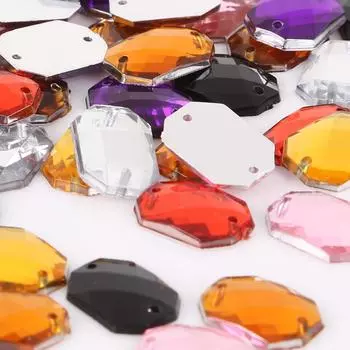 100 шт./пакет, стразы для шитья с плоской задней частью, пришивные кристаллы, камни, акриловые бусины, стразы для рукоделия, украшения для скрапбукинга 13x18mm 50pcs чистый