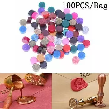 100 шт./пакет сургучные бусины штамповки сургучной печатью штампы для конвертов документов приглашение декор красный