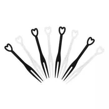 100 шт./пакет вилка для фруктов мини прозрачные пластиковые вилки домашняя столовая еда торт вилка для фруктов чёрный