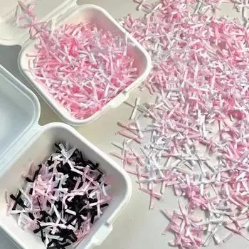 100 шт./пакетов из полиэстера, проекты ручной работы, мини-украшения в виде бантов, товары для рукоделия для нейл-арта чёрный