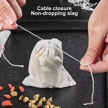 100 шт., пакеты для заварки трав, плотные отверстия, кухонные принадлежности, без запаха, уплотнительный фильтр на шнурке, пустые пакеты для травяного чая, практичные, широко используемые S 100pcs