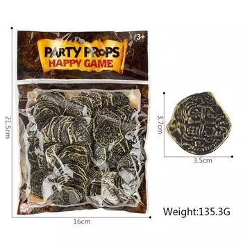 100 шт. пластиковая пиратская монета, поддельное сокровище, карибская пиратская монета, подарок, имитация монеты, праздничный декор, детские игрушки, праздничные атрибуты