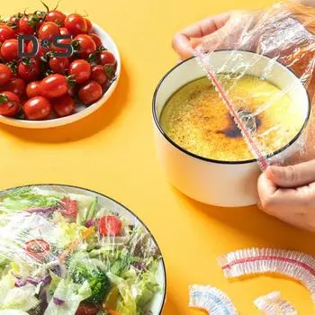 100 шт. пластиковая пленка эластичная лента пищевая толстая эластичная гибкая многоцелевая прозрачная тарелка для тарелки крышка чаши кухонные аксессуары прозрачный