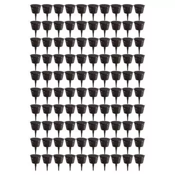 100 шт. Пластиковая сетчатая корзина для удобрений с крышкой, сетчатый горшок для посадки удобрений для суккулентов, орхидей