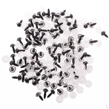 100 шт. Пластиковые безопасные глаза для кукол-животных с пряжкой-шайбой 10mm коричневый