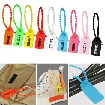 100 шт. пластиковые бирки с номерами и уникальным серийным номером для сумок для одежды, обуви 250 мм/9,8 дюйма чёрный