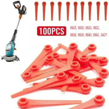 100 шт. Пластиковые лезвия для триммера для садовой травы Li-18/23R для садовых запасных частей лезвия для триммера для газонокосилки CHINA