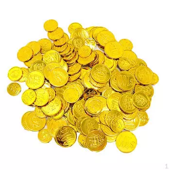 100 шт. пластиковые пиратские игрушечные монеты для детей, сувениры на день рождения, денежная монета