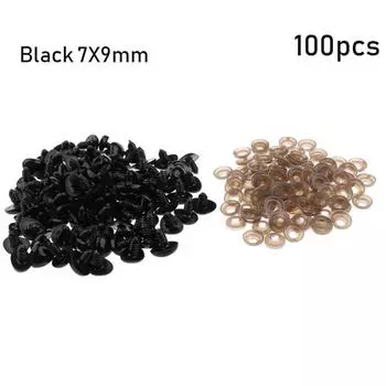 100 шт. пластиковые пуговицы медведя игрушки треугольный нос куклы аксессуары кукольные носы защитные детали 7X9MM