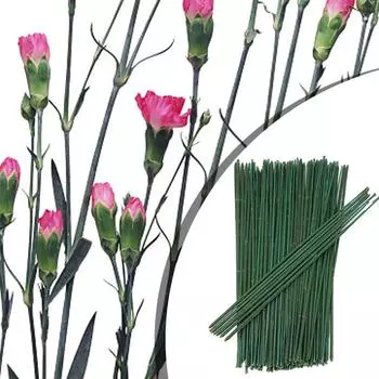 100 шт. пластиковый цветочный стебель для искусственных цветов идеально подходит для ремесел, зеленые проволочные столбы A