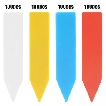 100 шт. пластиковый цветочный завод, имя семян, бирка, маркер для этикеток White белый