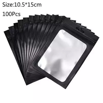 100 шт. плоские пакеты с замком из фольги, косметичка для ванн, прозрачная мини-сумка из толстой майларовой ткани, многоразовые пакеты с защитой от запаха