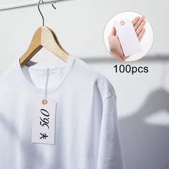 100 шт. подарочные бирки с пустым отверстием для подвешивания на веревке DIY бумажная бирка цена ювелирных изделий для вечеринки 12x6cm