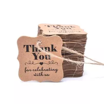 100 шт. подарочных бирок из крафт-бумаги с джутовым шпагатом для самостоятельного изготовления свадебных этикеток
