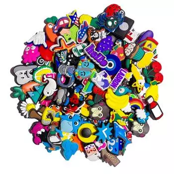 100 шт. подвески для обуви, различные смешанные украшения для обуви, милые крутые украшения для обуви из ПВХ 100pcs