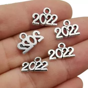 100 шт., подвески с цифрами, подвески, ювелирные изделия, поделки своими руками 2021 серебряный