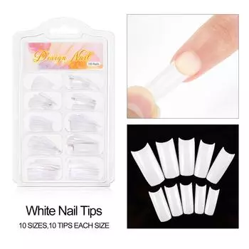 100 шт., полупокрытие, накладные ногти, искусственные ногти, накладные ногти, набор маникюрных инструментов для наращивания ногтей, набор для наращивания ногтей, набор для дизайна ногтей