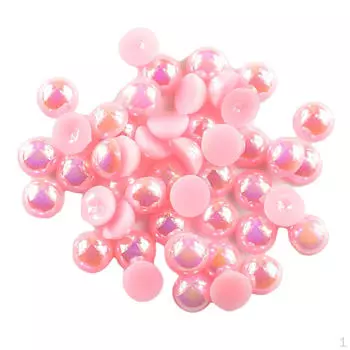 100 шт. полужемчужная пуговица с плоской задней частью 8 мм DIY Craft декоративная пуговица - розовый