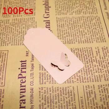 100 шт. Полые бумажные подарочные бирки для упаковки с волнистым верхним краем и вырезанными крыльями бабочки розовый