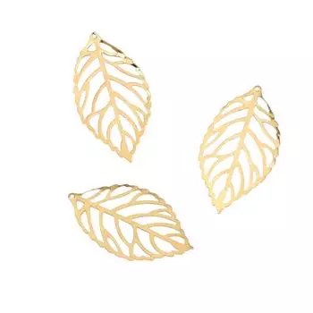 100 шт. полые филигранные подвески в виде листьев, кулон, ювелирные изделия, поделки своими руками 13x23mm белый