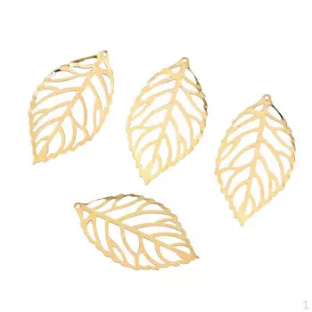 100 шт. полых филигранных подвесок в виде листьев, браслетов, поделки, изготовление бусин - золото