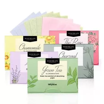 100 шт. портативной экстракционной бумаги для впитывания аромата, макияжа, масла для лица мятный зеленый
