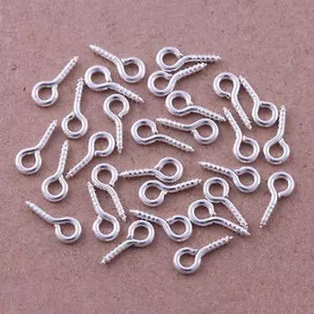 100 шт. посеребренный винт с проушиной, штифт, колышек для изготовления ювелирных изделий, инструмент для рукоделия One Size