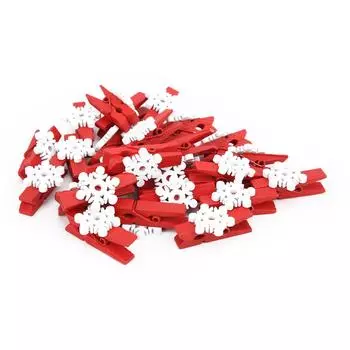 100 шт. прищепок Мини милые декоративные деревянные зажимы с рисунком снежинки для одежды Фотографии