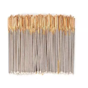 100 шт. привлекательные и прочные иглы для вышивки крестом с золотым хвостом для 11CT золотой