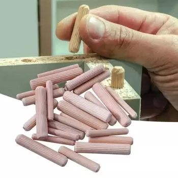 100 шт. пробковых рифленых игольчатых болтов, деревянных штифтов, скошенных фасок, мебельных сращивающих аксессуаров, деревянных гвоздей 6/8/10 мм 6mm