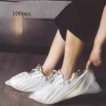 100 шт. прочных водонепроницаемых одноразовых бахил, идеально подходящих для всех 100pcs белый