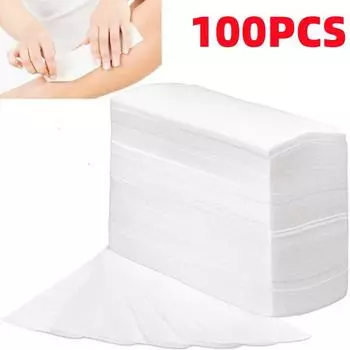 100 шт., профессиональная восковая полоска для лица, ног, бровей, подмышек, эпиляция, бумажные нетканые восковые полоски, восковые полоски для тела 100PCS