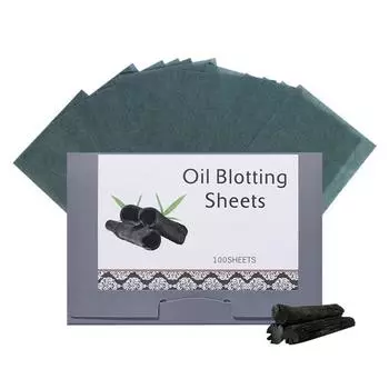 100 шт промокательная бумага для жирной кожи с бамбуковым углем