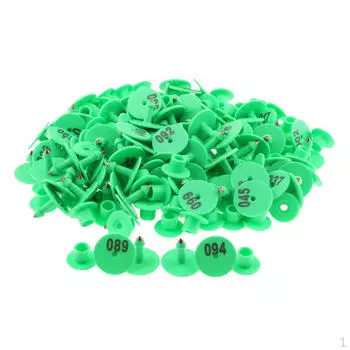 100 шт. пронумерованного домашнего скота, номера ясны и их нелегко идентифицировать - зеленый