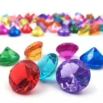 100 шт. прозрачные акриловые бриллианты 25 мм, разбросанные по свадебному столу, драгоценные камни, конфетти для наполнителей ваз, цветочный декор, украшения для свадебного душа, центральные украшения для дома разноцветный