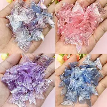 100 шт. прозрачные цветные бусины «рыбий хвост», акриловые модные подарки, Brcelet. Женское ожерелье, украшения «сделай сам» для девочек белый