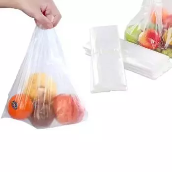100 шт прозрачные пакеты супермаркет пластиковый пакет с ручкой хозяйственная сумка упаковка для еды сумки для хранения с ручкой сохраняют свежесть 100pcs