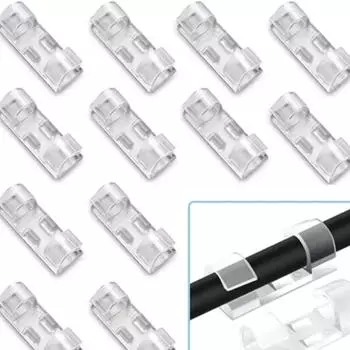 100 шт. Прозрачные самоклеящиеся клипсы для органайзера кабелей USB для настенного монтажа, устройство для намотки кабелей ПК