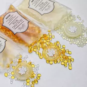 100 шт., прозрачные уплотнительные клейкие бусины для сургучной печати, сургуч, свадебное украшение, подарочный конверт, принадлежности для рукоделия HCL025 золотой