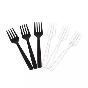 100 шт. прозрачные вилки для вечеринок палочки для шпажек набор фруктовых вилок чёрный