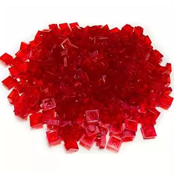 100 шт. Прозрачный 1X1 точечный тонкий кирпич, мелкие частицы, строительные блоки, прозрачные детали, двухмерный код, образовательный детский красный