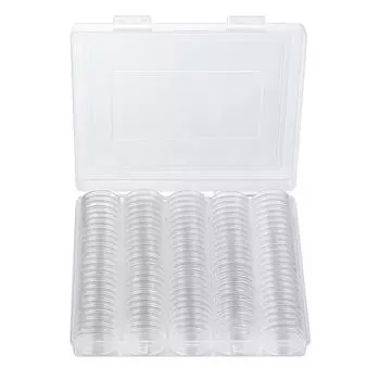 100 шт. прозрачный держатель для монет капсульный чехол с защитной прокладкой пластиковый ящик для хранения коллекционных монет медалей принадлежности для коллекции прозрачный