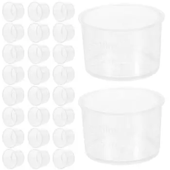 100 шт. прозрачный мерный стакан прозрачные мерные стаканы пластиковые мерные стаканы градуированные шкалы пластиковые мерные стаканы лабораторные кухонные стаканы для использования прозрачный