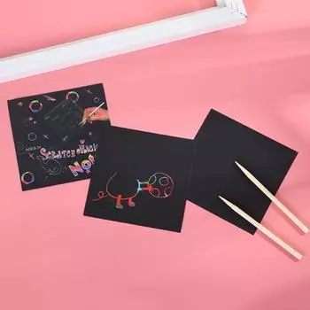 100 шт., прямоугольная цветная бумага для царапин с 2 деревянными стилусами, формы в форме животных, детские игрушки для самостоятельного рисования, принадлежности для студентов, товары для студентов