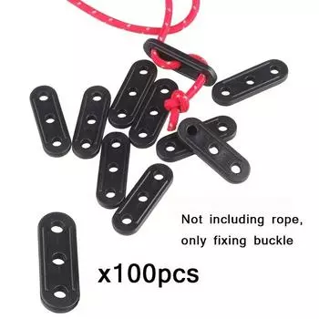 100 шт., пряжка для ветрового троса для кемпинга на открытом воздухе с тремя отверстиями, пластиковая фиксированная пряжка для ветрового троса, аксессуары для кемпингового навеса 100pcs